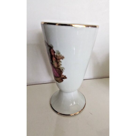 Limoges France Victorian Courting Couple Goblet/Vase 5 1/4" Tall - Picture 4 of 9